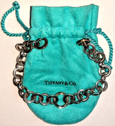 Circle Link Tiffany Bracelet Sterling Silver with 1 Gold link: $467.68