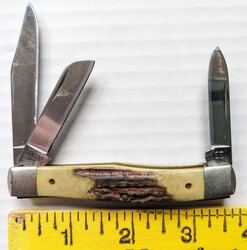 Case Pocket knife, 53032 SS 6-DOT Stockman Stag 3-Blade Knife, used, 4in(100mm): $89