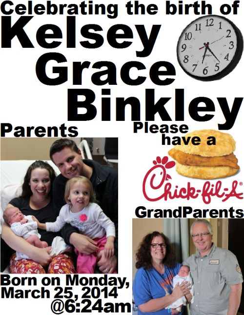 Birth Announcement: Kelsey Nicole Binkley